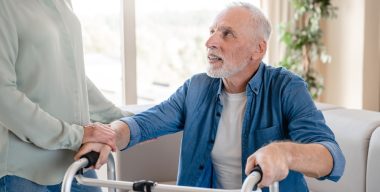 Cropped,Image,Of,Caregiver,Caretaker,Wife,Helping,Aiding,Supporting,Old